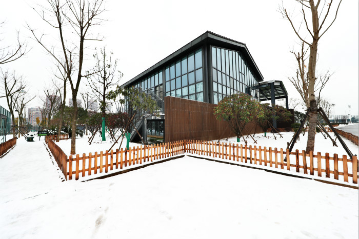 一場雪，體育中心美得不要不要的</br>但最美的風景還是他們(圖1)