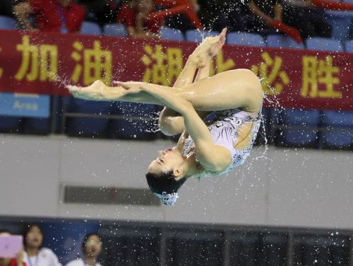 “水上芭蕾”究竟有多美？全國(guó)花樣游泳錦標(biāo)賽武漢“綻放”（附精美圖集）(圖10)